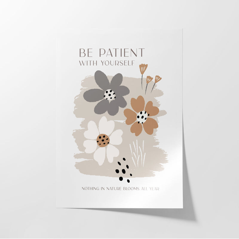 Buy Be Patient With Yourself Wall Poster - Brown Wall Poster from Vaaree