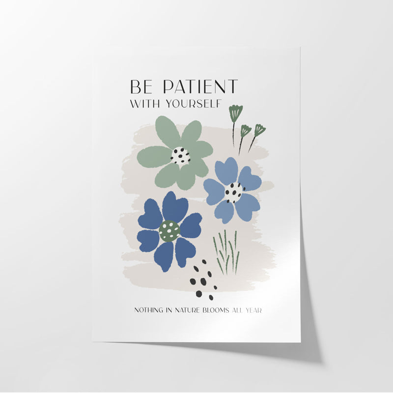 Buy Be Patient With Yourself Wall Poster - Blue Wall Poster from Vaaree