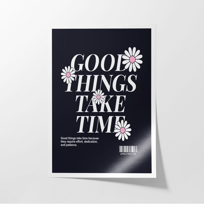 Buy Good Things Take Time Dark Wall Poster Wall Poster from Vaaree