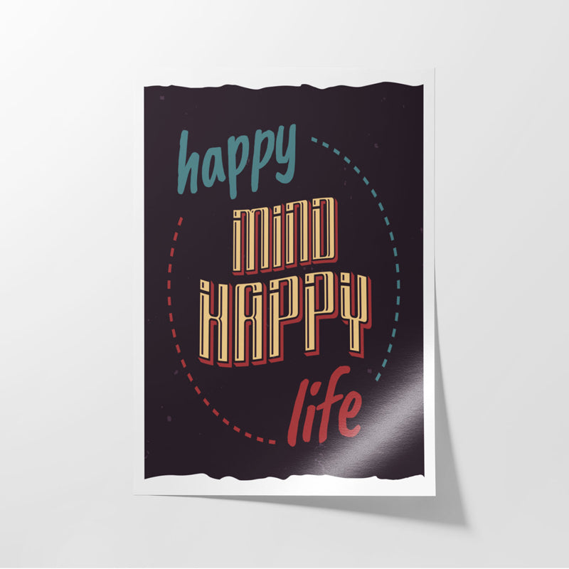 Buy Happy Mind Happy Life Wall Poster Wall Poster from Vaaree