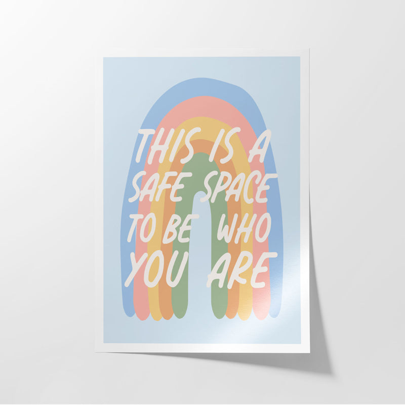 Buy This Is A Safe Space Rainbow Wall Poster Wall Poster from Vaaree