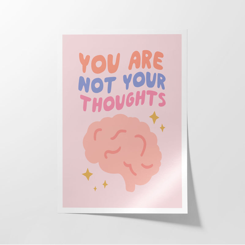 Wall Poster - You Are Not Your Thoughts Pink Wall Poster
