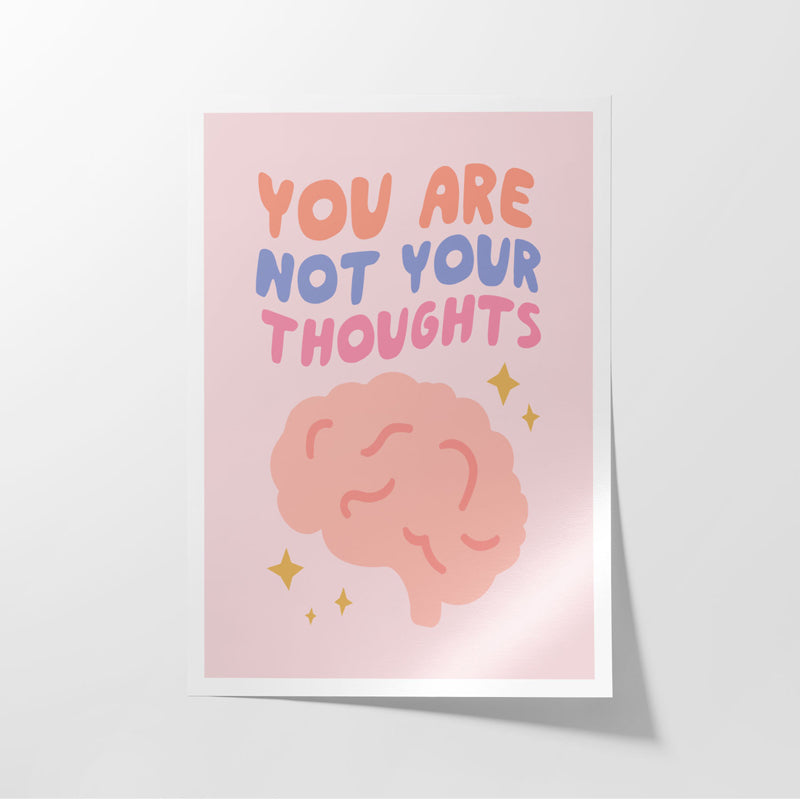 Buy You Are Not Your Thoughts Pink Wall Poster Wall Poster from Vaaree