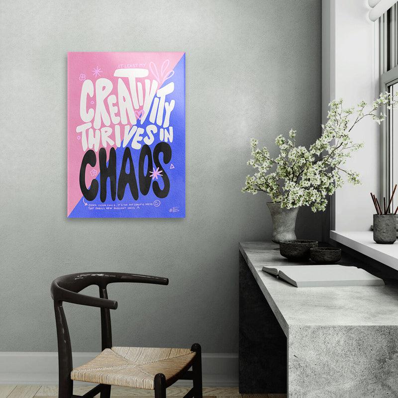 Buy Creativity & Chaos Wall Poster - Pink & Blue Wall Poster from Vaaree