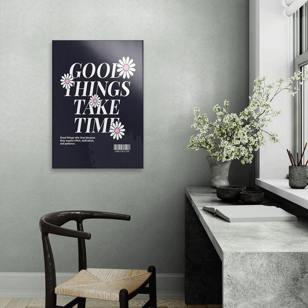 Buy Good Things Take Time Dark Wall Poster Wall Poster from Vaaree