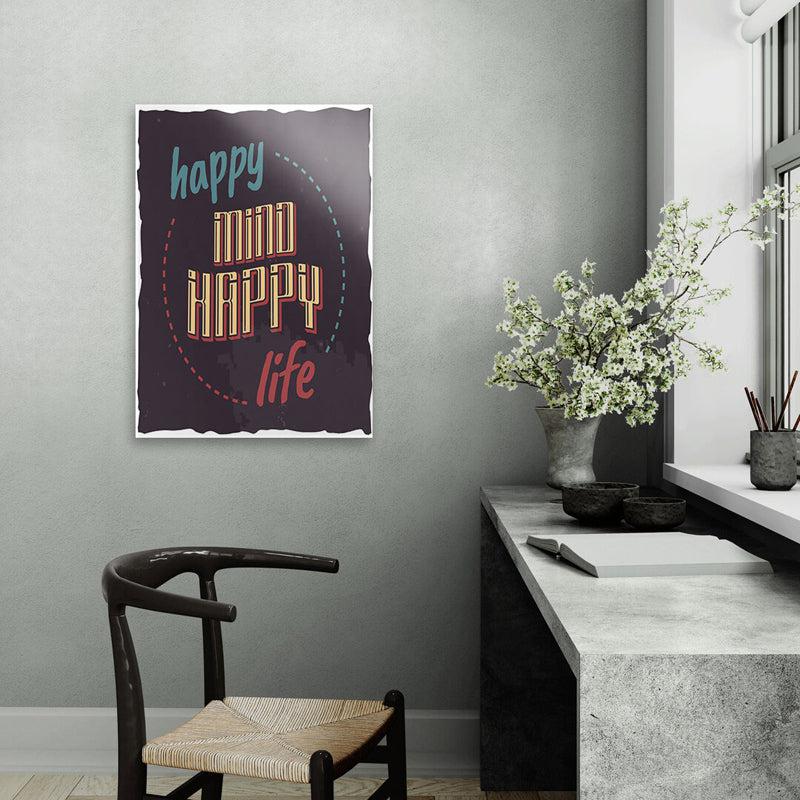 Buy Happy Mind Happy Life Wall Poster Wall Poster from Vaaree