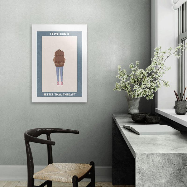 Buy Travelling Is Better Than Therapy Wall Poster Wall Poster from Vaaree