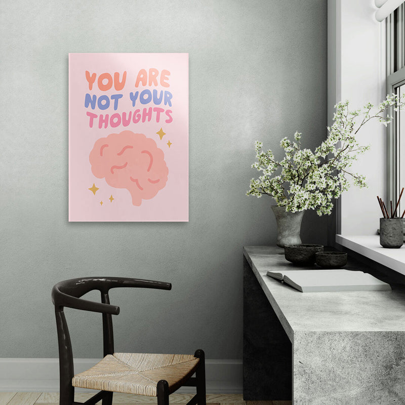 Wall Poster - You Are Not Your Thoughts Pink Wall Poster