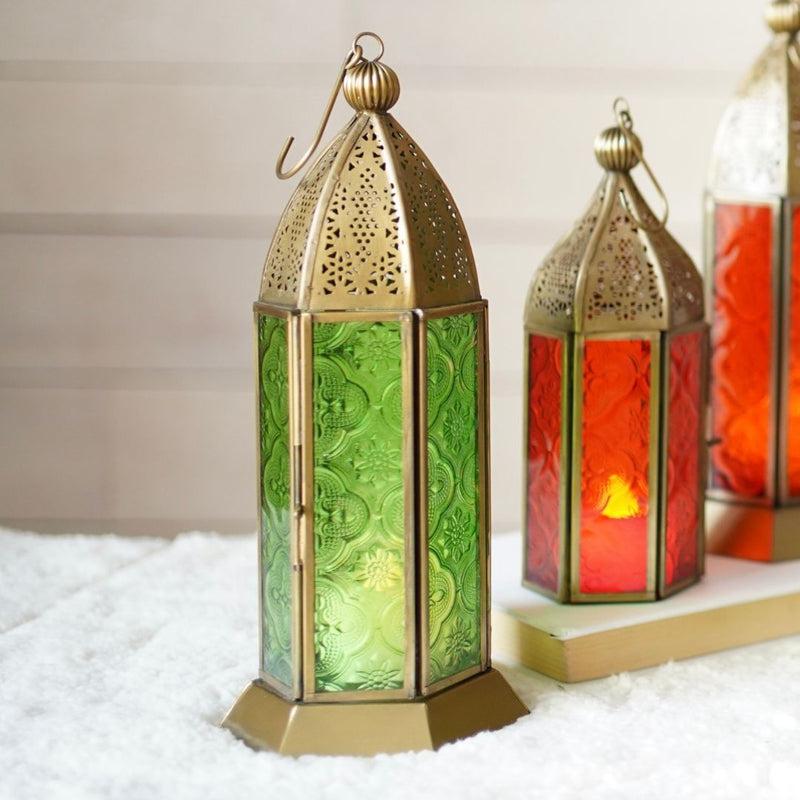 Buy Inthiya Lantern Tealight Candle Holder - Green Tea Light Candle Holders from Vaaree