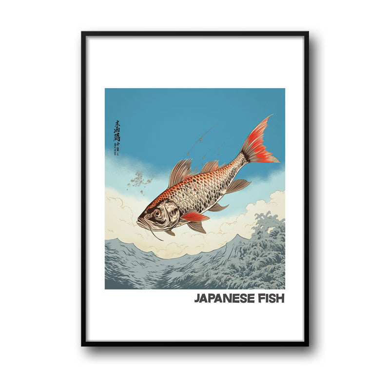 Wall Art & Paintings - Japanese Fish Wall Art - Black Frame