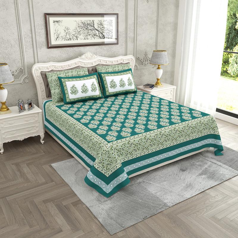 Buy Madura Ethnic Bedsheet - Green Bedsheets from Vaaree