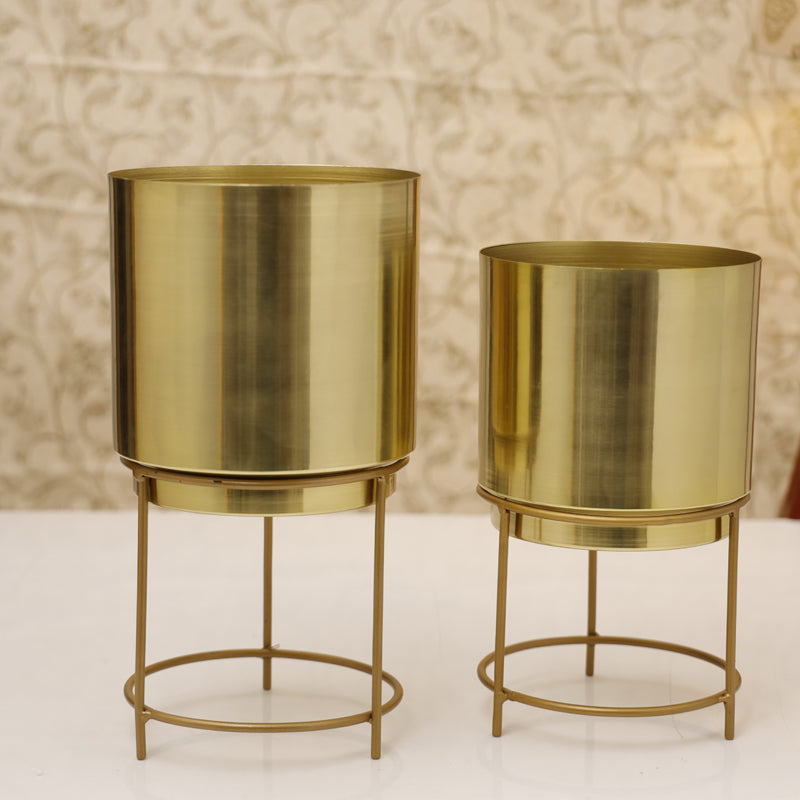 Buy Hemera Raagi Planter (Gold) - Set Of Two Pots & Planters from Vaaree