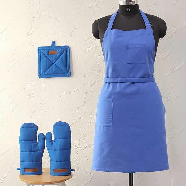 Kitchen Set - Chef Pro Kitchen Linen Set (Blue) - Three Piece Set