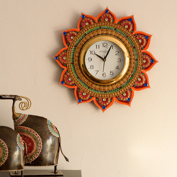 Wall Clock - Decorative Paper Mache Handcrafted Wall Clock