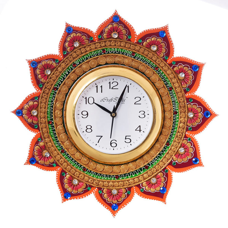 Wall Clock - Decorative Paper Mache Handcrafted Wall Clock