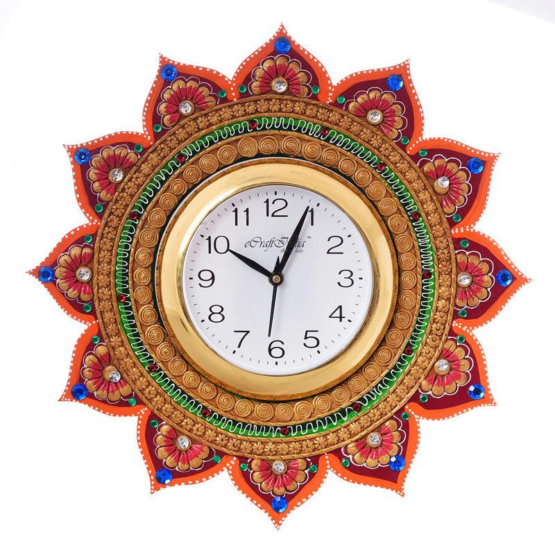 Buy Decorative Paper Mache Handcrafted Wall Clock Wall Clock from Vaaree