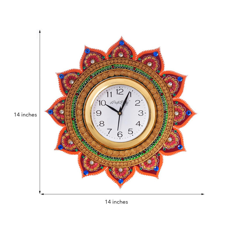 Wall Clock - Decorative Paper Mache Handcrafted Wall Clock