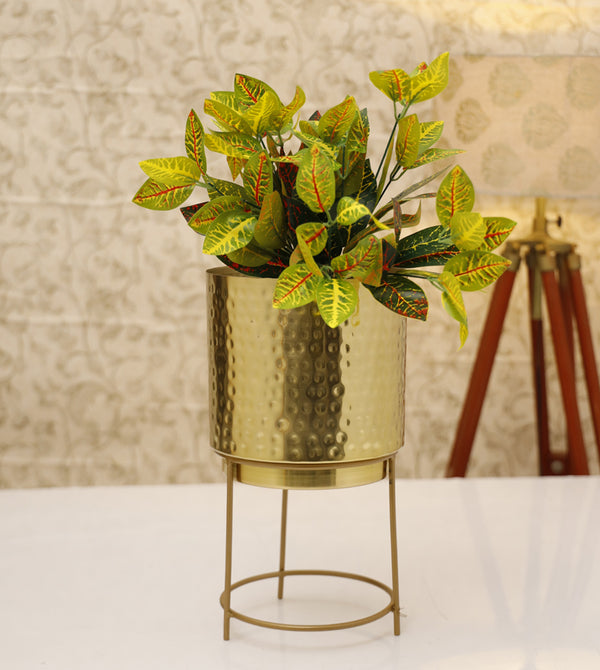 Buy Hemera Raagi Hammered Planter - Gold Pots & Planters from Vaaree