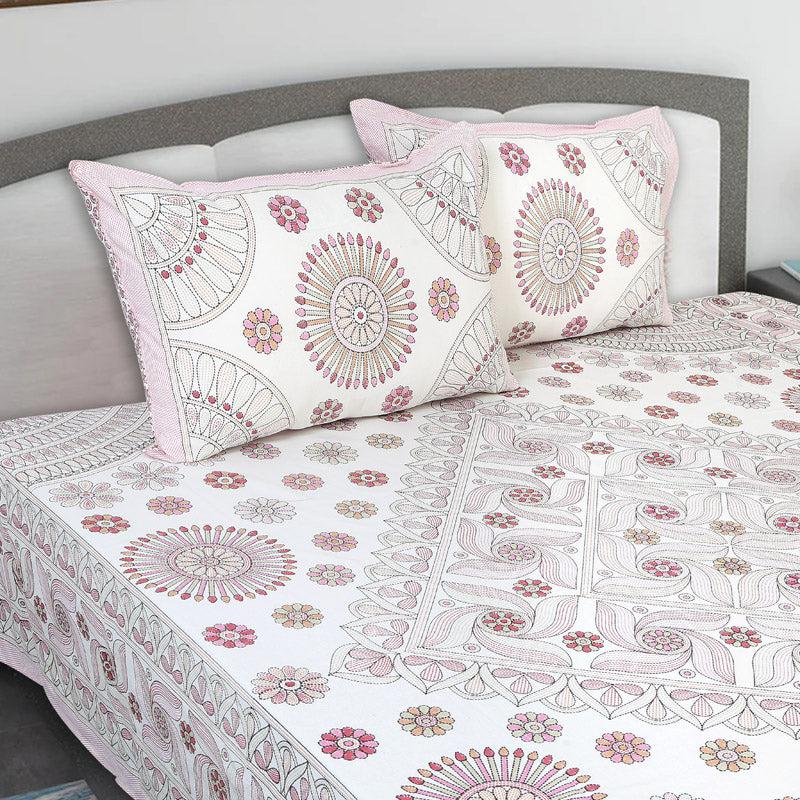 Buy Dwanima Ethnic Bedsheet - Pink Bedsheets from Vaaree