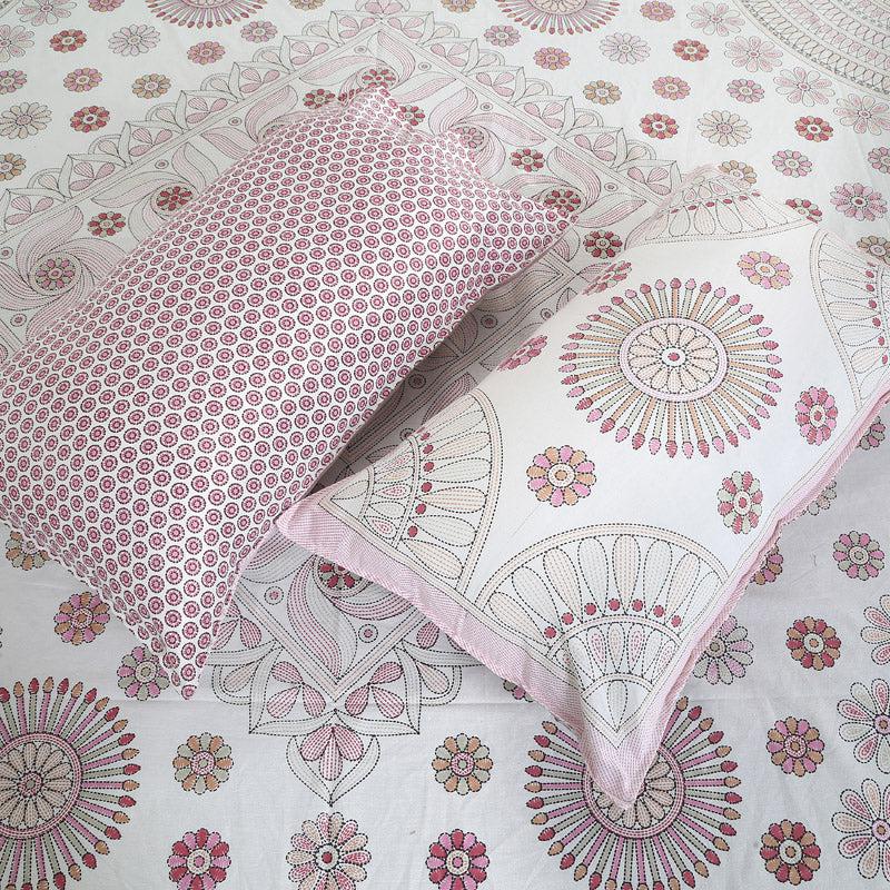 Buy Dwanima Ethnic Bedsheet - Pink Bedsheets from Vaaree