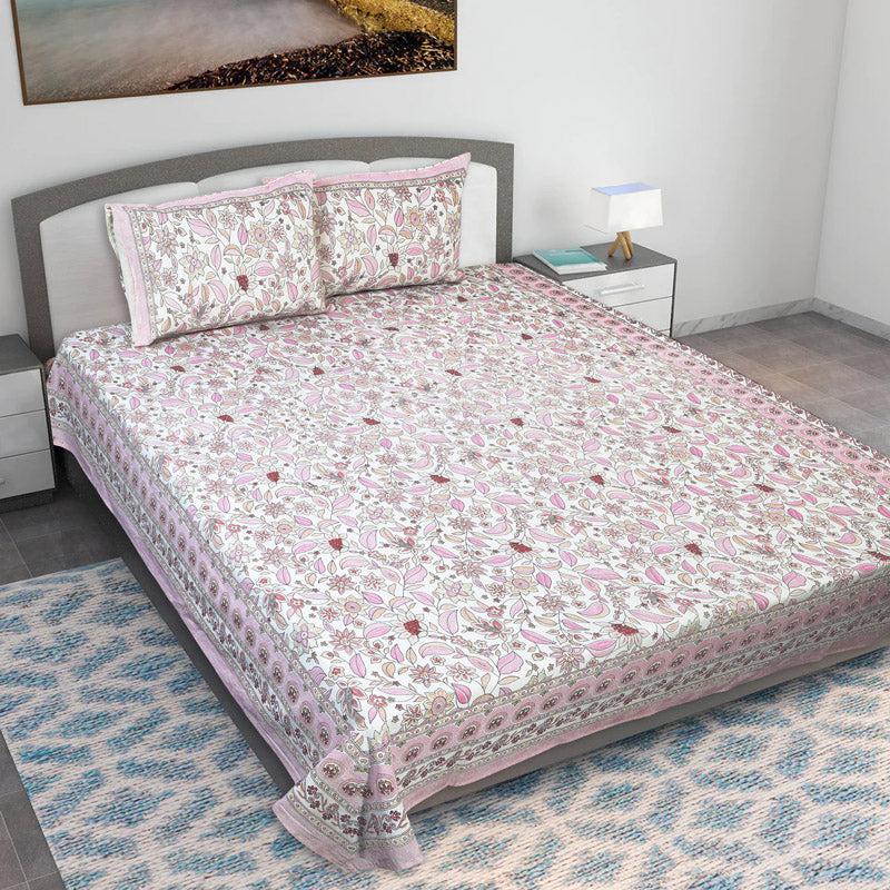 Buy Rigavo Floral Bedsheet - Pink Bedsheets from Vaaree