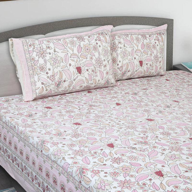 Buy Rigavo Floral Bedsheet - Pink Bedsheets from Vaaree