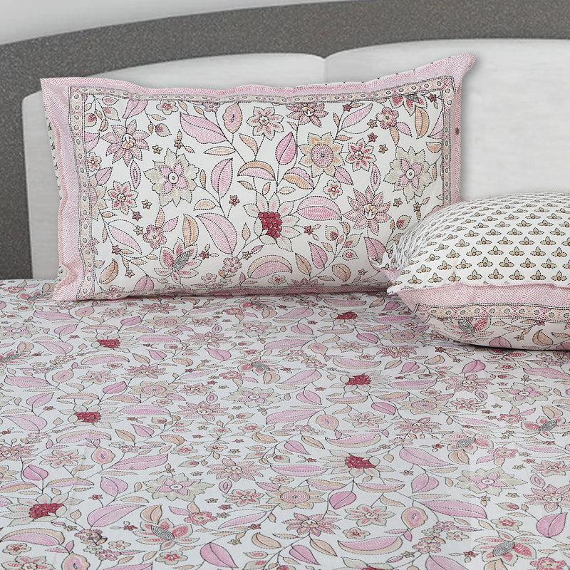 Buy Rigavo Floral Bedsheet - Pink Bedsheets from Vaaree