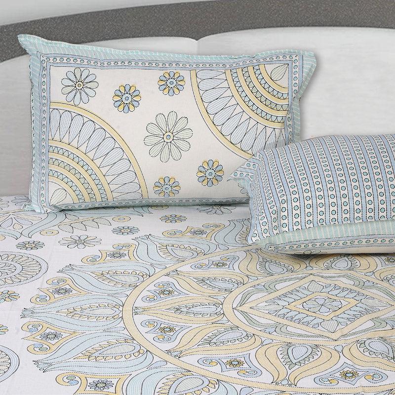 Buy Kavya Mandala Ethnic Bedsheet - Blue & Yellow Bedsheets from Vaaree