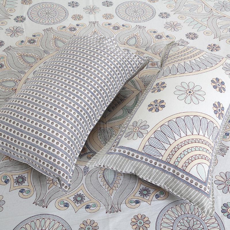 Buy Kavya Mandala Ethnic Bedsheet - Grey & Yellow Bedsheets from Vaaree