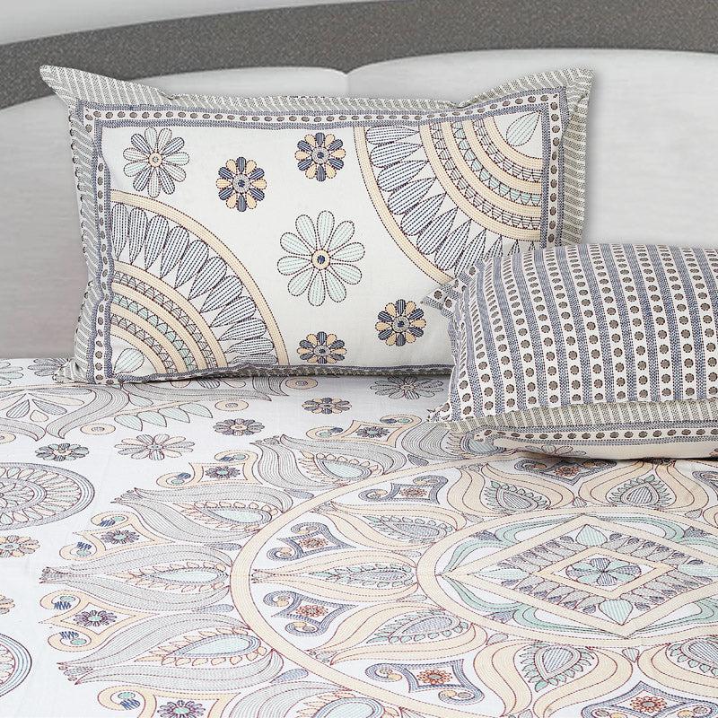 Buy Kavya Mandala Ethnic Bedsheet - Grey & Yellow Bedsheets from Vaaree