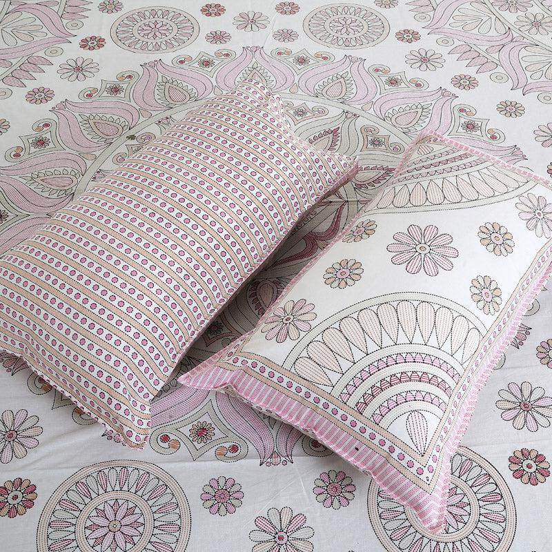 Buy Kavya Mandala Ethnic Bedsheet - Pink & White Bedsheets from Vaaree