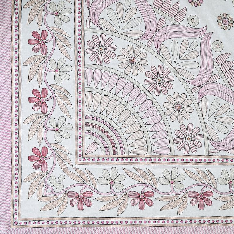 Buy Kavya Mandala Ethnic Bedsheet - Pink & White Bedsheets from Vaaree