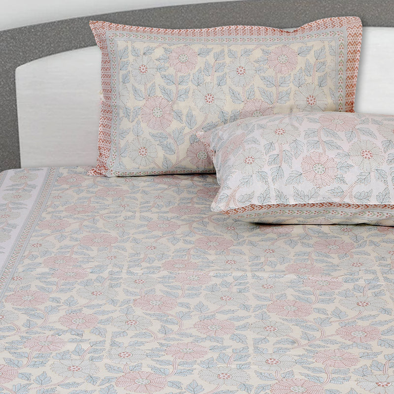 Buy Niagra Floral Bedsheet - Orange Bedsheets from Vaaree