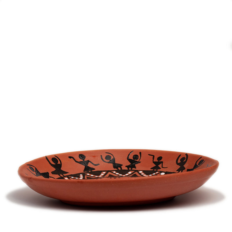 Buy Warli Wisp Handpainted Terracotta Kulhad - Set Of Two Tea Cup & Saucer from Vaaree