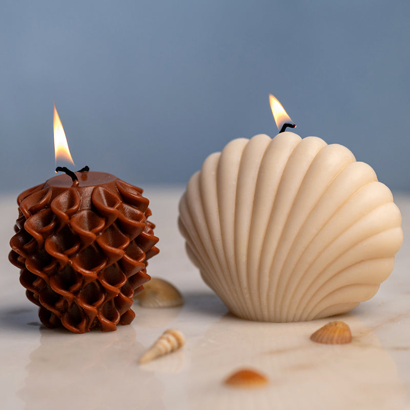 Buy Glory Seashell Cinnamon Scented Candle - Set Of Two Candles from Vaaree