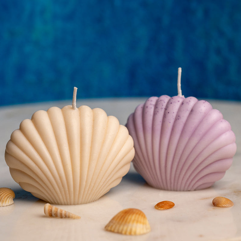 Buy Seashell Lavender Scented Candle - Set Of Two Candles from Vaaree