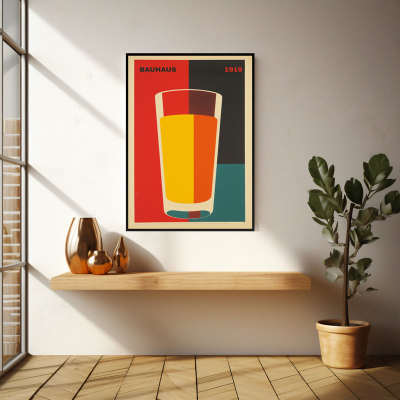 Wall Art & Paintings - Orange Glass Wall Art - Black Frame