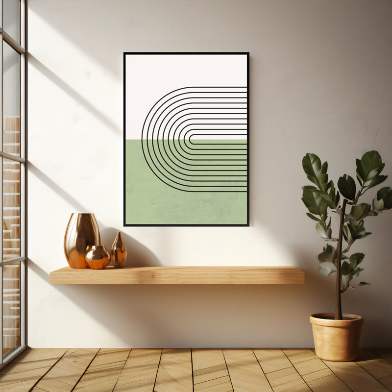 Wall Art & Paintings - Cerchio Green Wall Art - Black Frame