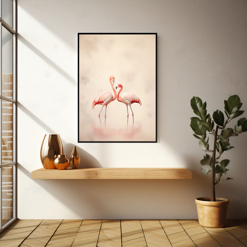 Wall Art & Paintings - Flamingo Flo Wall Art - Black Frame