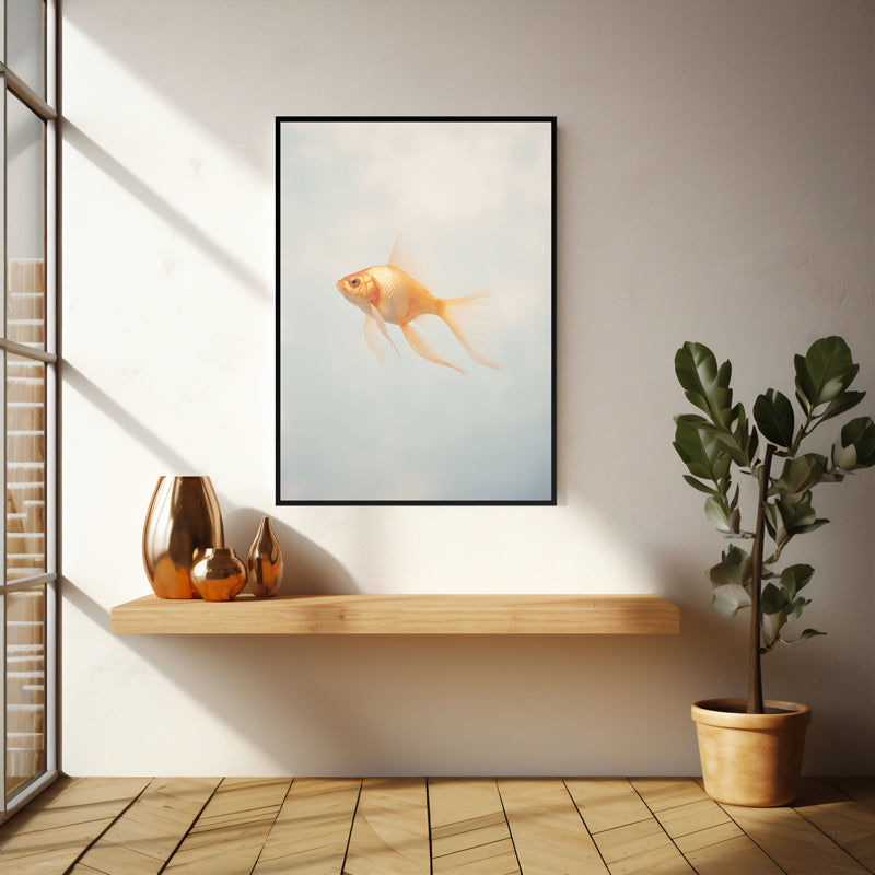 Buy Goldfish Glam Wall Art - Black Frame Wall Art & Paintings from Vaaree