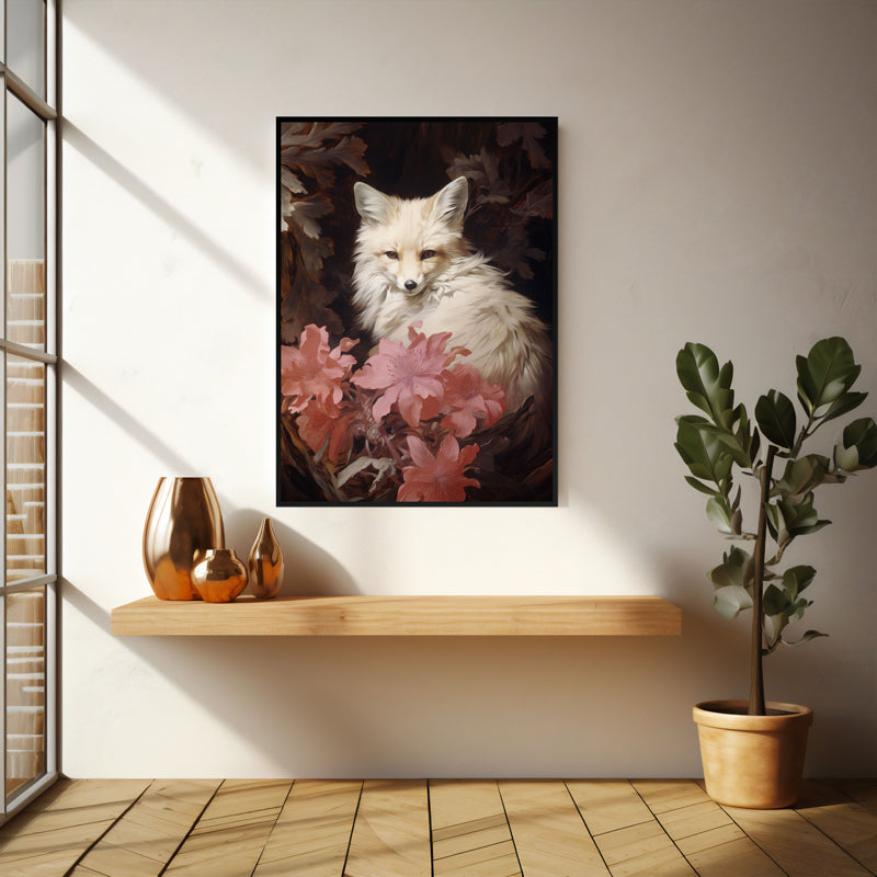 Wall Art & Paintings - White Blossoms Wall Art - Black Frame