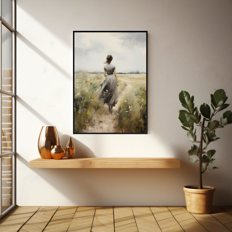 Wall Art & Paintings - Fields of Solitude Wall Art - Black Frame