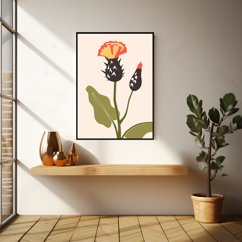 Wall Art & Paintings - Floral Symphony Wall Art - Black Frame