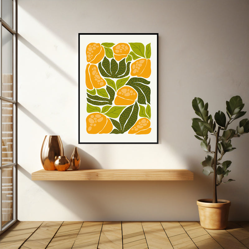 Wall Art & Paintings - Sunlit Botanic Blooms Wall Art - Black Frame