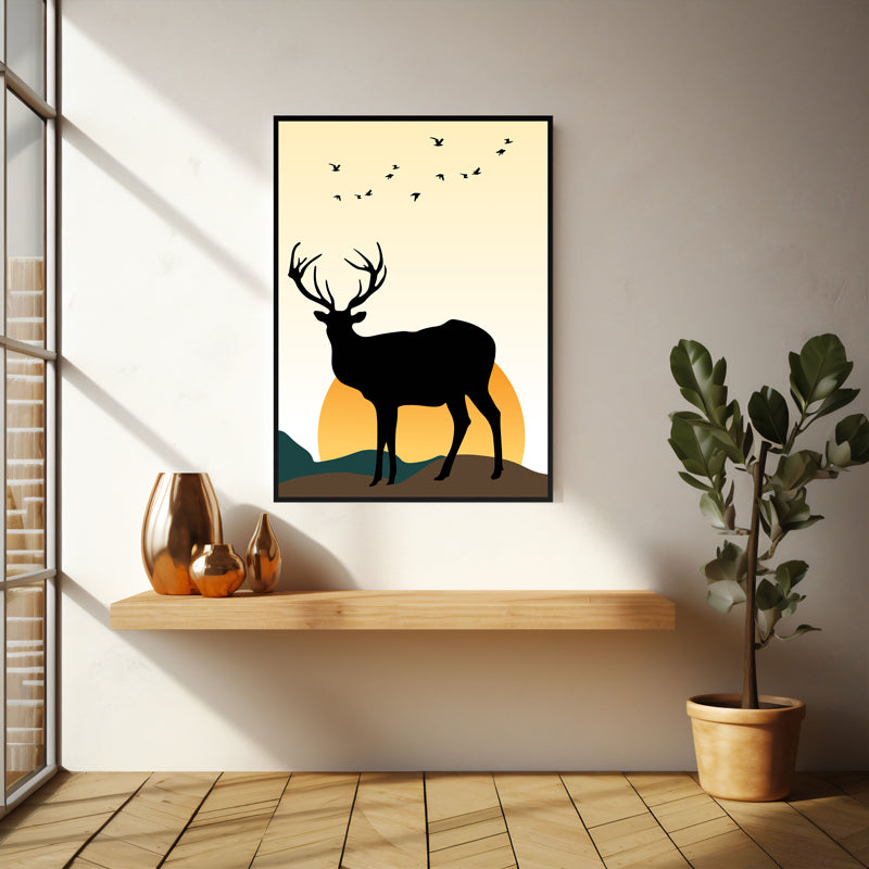 Wall Art & Paintings - Moonlight Meadow Wall Art - Black Frame