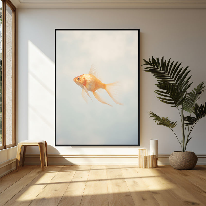 Buy Goldfish Glam Wall Art - Black Frame Wall Art & Paintings from Vaaree