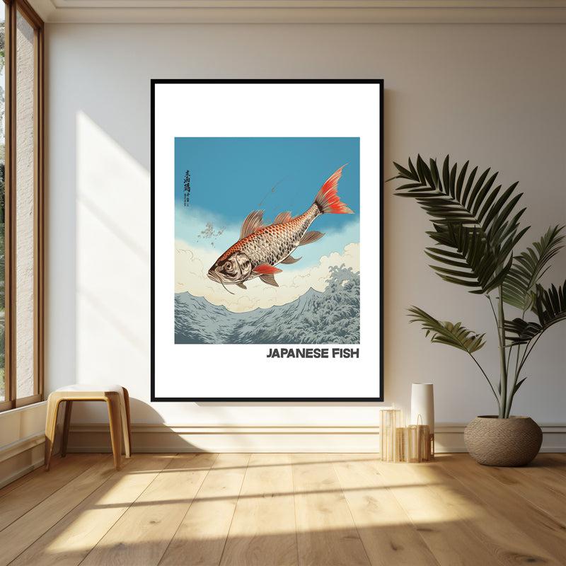 Buy Japanese Fish Wall Art - Black Frame Wall Art & Paintings from Vaaree