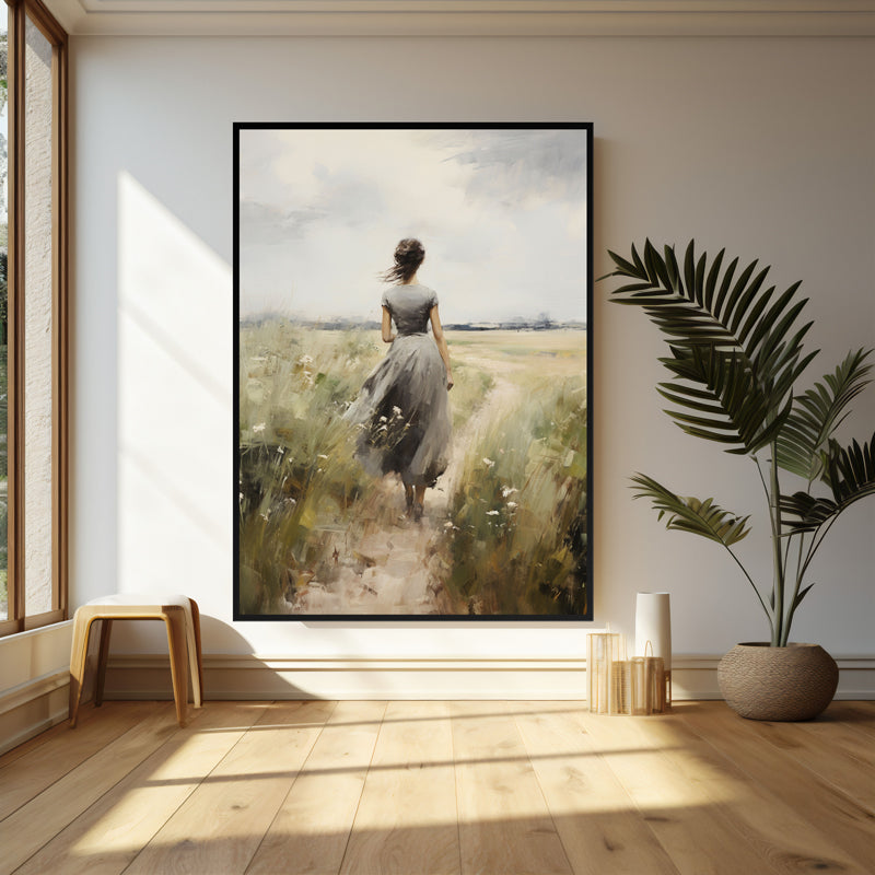 Wall Art & Paintings - Fields of Solitude Wall Art - Black Frame