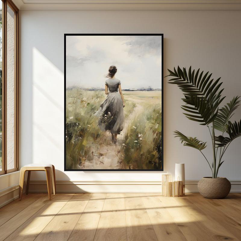 Buy Fields of Solitude Wall Art - Black Frame Wall Art & Paintings from Vaaree