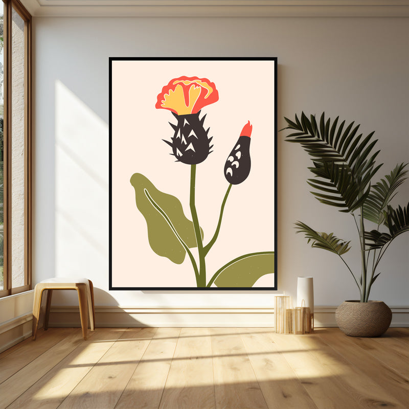 Wall Art & Paintings - Floral Symphony Wall Art - Black Frame